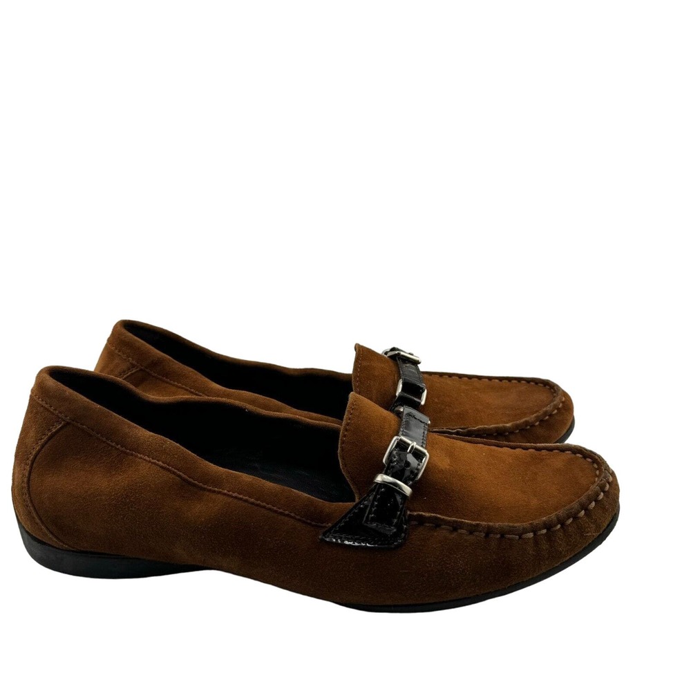 AGL Attilio Giusti Leombruni Loafer Shoes Women's 38/7 Tobacco Suede‎ Italy